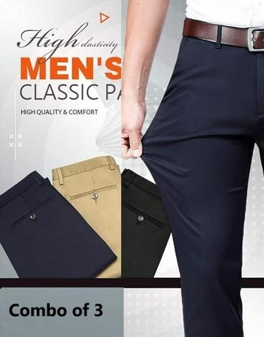 High Quality Men's Classic Pants (Pack of 3)